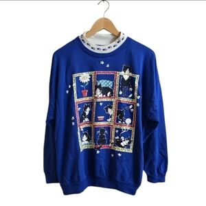 Vintage Act III 90s Women's Tuxedo Cat In The Window Sweatshirt. Size Medium